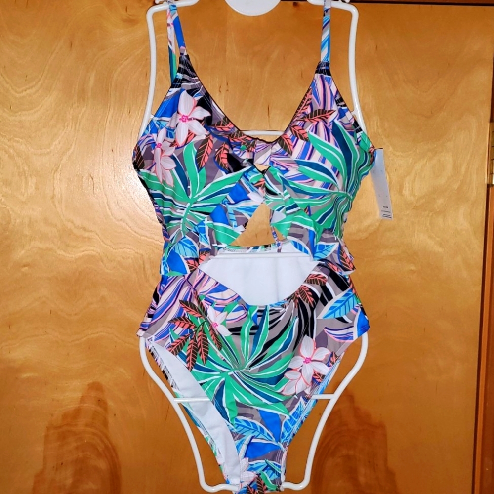 Hurley One Piece Floral Padded Monokini Swimsuit - Picture 1 of 10